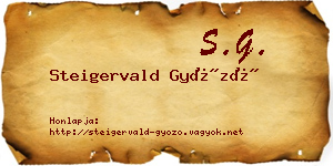 Steigervald Győző névjegykártya